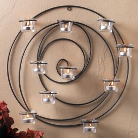 Accent Plus Endless Circles Iron Candle Wall Sconce