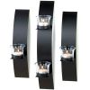 Accent Plus Sleek Black Curved Iron Wall Sconce Set