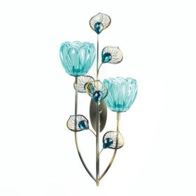 Accent Plus Peacock Bloom Candle Sconce - Double