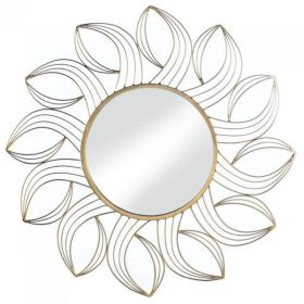 Accent Plus Metal Petals Golden Wall Mirror