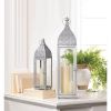 Accent Plus Silver Moroccan-Style Candle Lantern - 15 inches