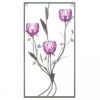 Accent Plus Purple Flower Rectangular Wall Sconce - Three Candles