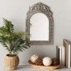 Accent Plus Wood Antique-Look Arch-Top Wall Mirror - Silver