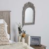 Accent Plus Wood Antique-Look Arch-Top Wall Mirror - Silver