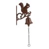 Accent Plus Wall-Mounted Cast Iron Squirrel Bell