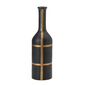 Nikki Chu Iberia Black and Gold Decorative Vase