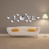 LOVE Lettered Acrylic Wall Clock Living Room Mirror Wall Sticker Diy Decoration