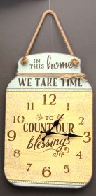 Tin Wall Clock ""Count Our Blessings""