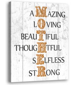 Inspirational Quotes Wall Art - Praise the Mother's Painting - Motivational Canvas Prints Picture for Bedroom Living Room Decor Mother's Day Gifts