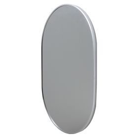 DunaWest 35 Inch Modern Oval Hanging Accent Wall Mirror with Metal Frame; Silver