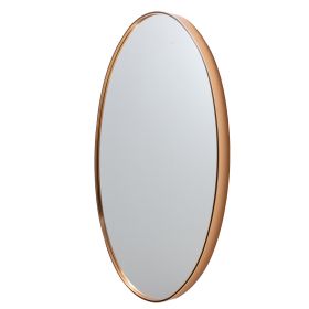 DunaWest 35 Inch Oval Hanging Accent Wall Mirror with Metal Frame; Matte Gold