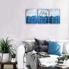 Canvas Wall Art for Dining Room Wall Decor | "Bless The Food Before Us" Picture Canvas Prints | Motivational Blue Wall Art | Blue Family Painting Fram