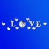 LOVE Lettered Acrylic Wall Clock Living Room Mirror Wall Sticker Diy Decoration