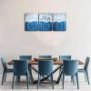 Canvas Wall Art for Dining Room Wall Decor | "Bless The Food Before Us" Picture Canvas Prints | Motivational Blue Wall Art | Blue Family Painting Fram