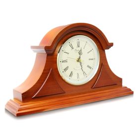 Bedford Clock Collection Mahogany Cherry Mantel Clock with Chimes