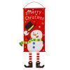 Christmas Flag Elf Snowman Cloth Hanging Cartoon Canvas Window Wall Decoration Supplies Scroll Flag