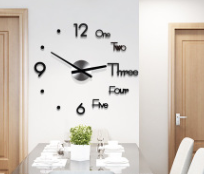 3D Wall Sticker Clock (Color: SmallBlack)