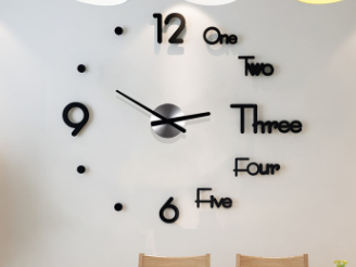 3D Wall Sticker Clock (Color: BigMac Black)