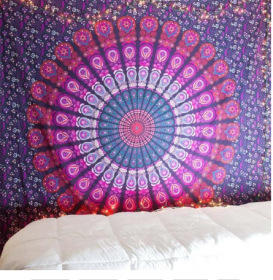 Printed Mandala Home Tapestry Wall Hanging Wall Decoration (Color: Purple, size: 150x230cm thick)