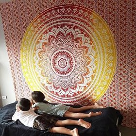 Indian Mandala Tapestry Green Blue Flower Beautiful Wall Art Tapestry 210x150cm Bedspread Beach Towel Yoga Blanket Table Cloth (Style: 4, size: 150x230cm thick)