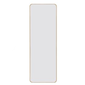 Full-Length Mirror 63"x20", Round Corner Aluminum Alloy Frame Floor Full Body Large Mirror, Stand or Leaning Against Wall for Living Room or Bedroom (Color: Gold)