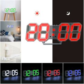 3D LED Display Digital Clock 12/24 Hour Nightlight Watch USB Alarm Clock Home (Color: Blue)