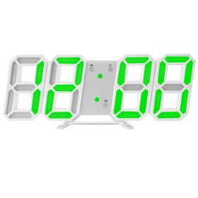 3D LED Display Digital Clock 12/24 Hour Nightlight Watch USB Alarm Clock Home (Color: Green)