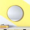 Wall Mounted Round Mirror with Brushed Metal Frame 28" x 28" for Bathroom, Vanity, Living Room, Bedroom, Entryway Wall Decor