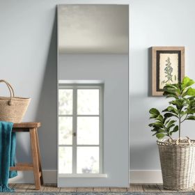 Aluminum Alloy Full Length Wall Mounted Mirror (Color: Sandy Gray,28''*71'')