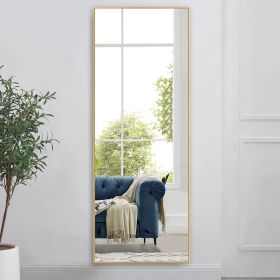 Modern and Contemporary Thin Frame Wall Mirror (Color: Gold,63"*18")