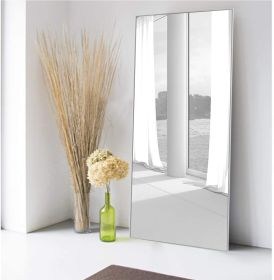 Modern and Contemporary Thin Frame Wall Mirror (Color: Silver)