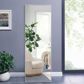 Modern and Contemporary Thin Frame Wall Mirror (Color: Silver,59"*20)