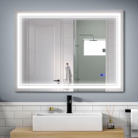 LED Lighted Bathroom Wall Mounted Mirror with High Lumen+Anti-Fog Separately Control+Dimmer Function (size: 48x36)