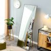 Black Solid wood frame full-length mirror, dressing mirror, bedroom home porch, decorative mirror, clothing store, floor mounted large mirror, wall mo