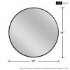 Wall Mounted Round Mirror with Brushed Metal Frame 28" x 28" for Bathroom, Vanity, Living Room, Bedroom, Entryway Wall Decor