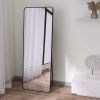 Full-Length Mirror 63"x20", Round Corner Aluminum Alloy Frame Floor Full Body Large Mirror, Stand or Leaning Against Wall for Living Room or Bedroom