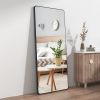 Full-Length Mirror 65"x22", Round Corner Aluminum Alloy Frame Floor Full Body Large Mirror, Stand or Leaning Against Wall for Living Room or Bedroom