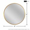 Wall Mounted Round Mirror with Brushed Metal Frame 28" x 28" for Bathroom, Vanity, Living Room, Bedroom, Entryway Wall Decor