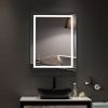 LED Lighted Bathroom Mirror, Horizontal/Vertical Wall Mounted Vanity Mirror with Light, Anti Fog, Dimmable Touch Sensor 5 Size