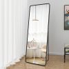 Full-Length Mirror 65"x22", Round Corner Aluminum Alloy Frame Floor Full Body Large Mirror, Stand or Leaning Against Wall for Living Room or Bedroom