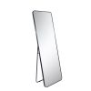 Full-Length Mirror 63"x20", Round Corner Aluminum Alloy Frame Floor Full Body Large Mirror, Stand or Leaning Against Wall for Living Room or Bedroom