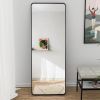 Full-Length Mirror 65"x22", Round Corner Aluminum Alloy Frame Floor Full Body Large Mirror, Stand or Leaning Against Wall for Living Room or Bedroom