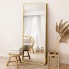 Full-Length Mirror 65"x22", Round Corner Aluminum Alloy Frame Floor Full Body Large Mirror, Stand or Leaning Against Wall for Living Room or Bedroom