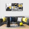 Kitchen Wall Art Gold Wine Glasses Canvas Prints Black and White Wall Art Wine Cups Modern Artwork for Dining Room Pubs Bar Home Decor