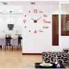 3D Wall Clock Luminous Frameless Wall Clocks DIY Digital Clock Wall Stickers Silent Clock for Home Living Room Office Wall Decor