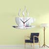 Crystal Stereo Wall Sticker Mirror Wall Sticker Coffee Cup Wall Clock