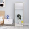 Full-Length Mirror 63"x20", Round Corner Aluminum Alloy Frame Floor Full Body Large Mirror, Stand or Leaning Against Wall for Living Room or Bedroom