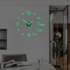 3D Wall Clock Luminous Frameless Wall Clocks DIY Digital Clock Wall Stickers Silent Clock for Home Living Room Office Wall Decor